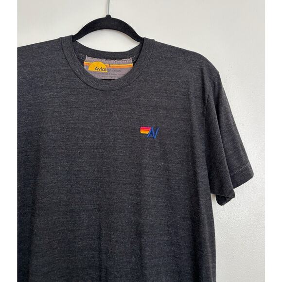 Washed Black Aviator Nation Cotton Crewneck T-Shirt L - Picture 2 of 3